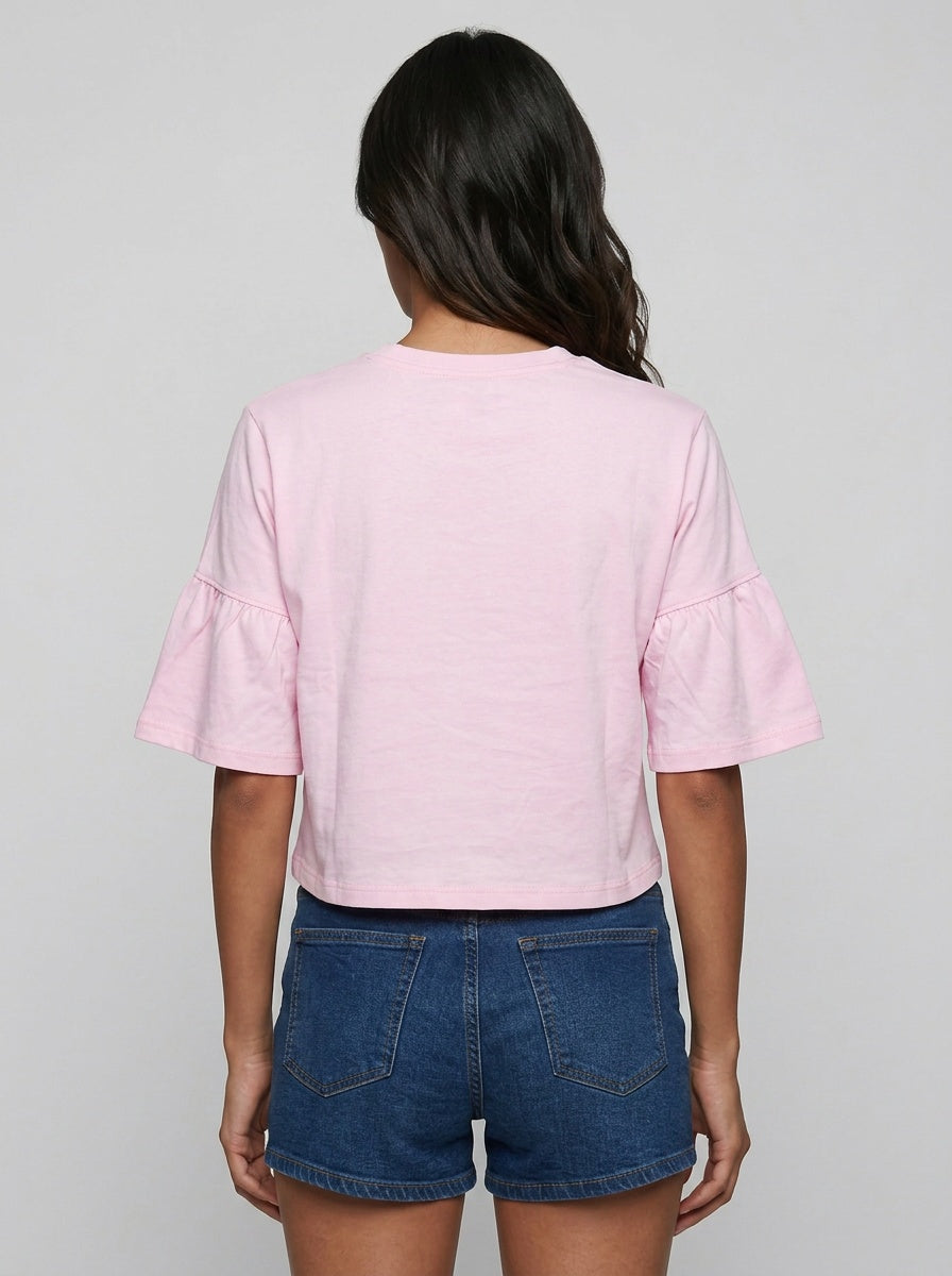 Vale Tee | Stay Beautiful Slogan Pink