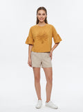 Sunna Tee | Mustard Sunburst Appliqué