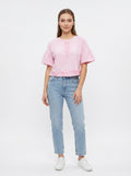Posy Tee | Pink Ruffle Trim