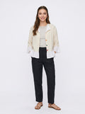 Wrenna Jacket | Cream Double-Gauze Ruffle Hem
