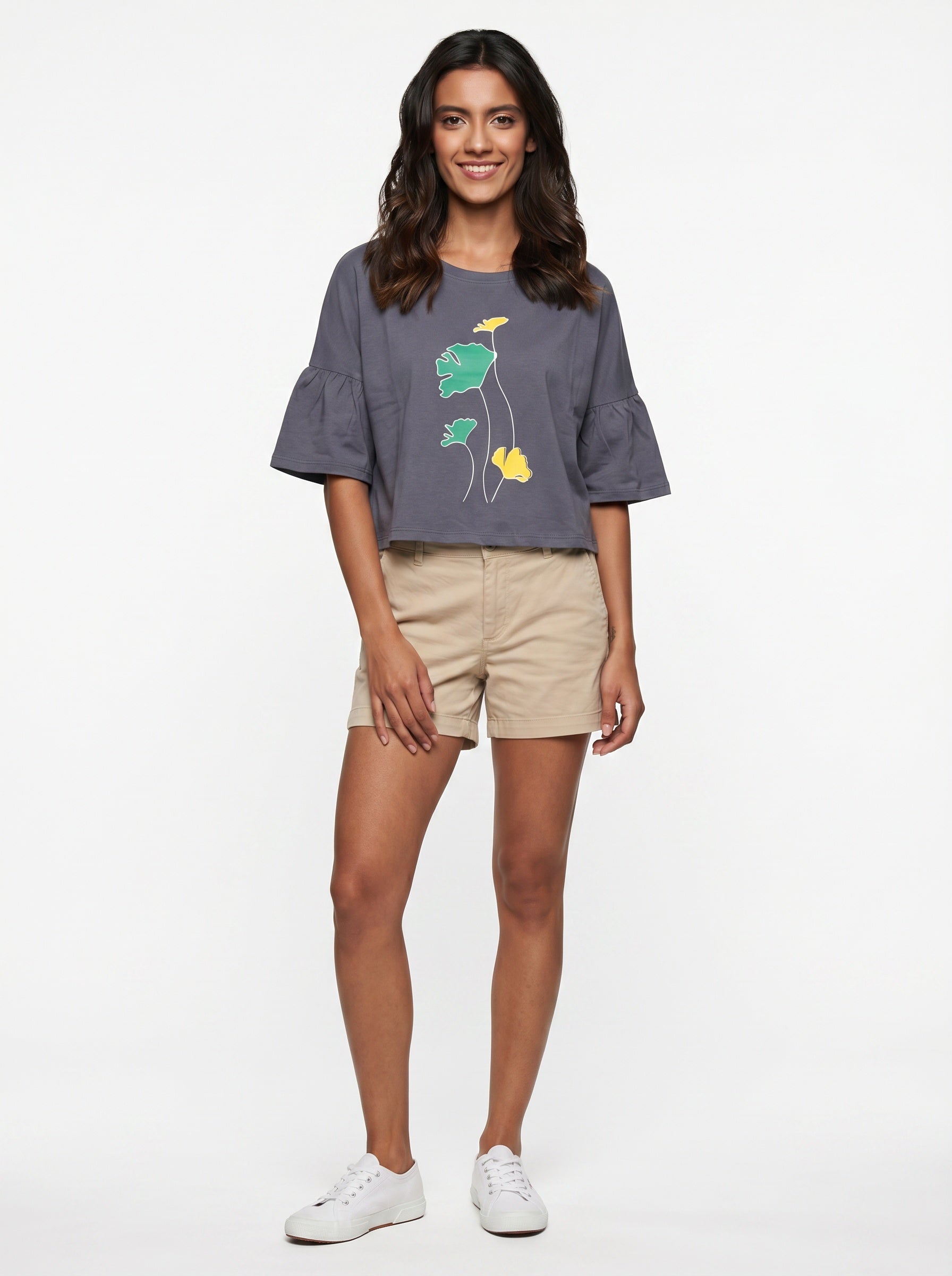 Fern Tee | Charcoal Botanical Line Art