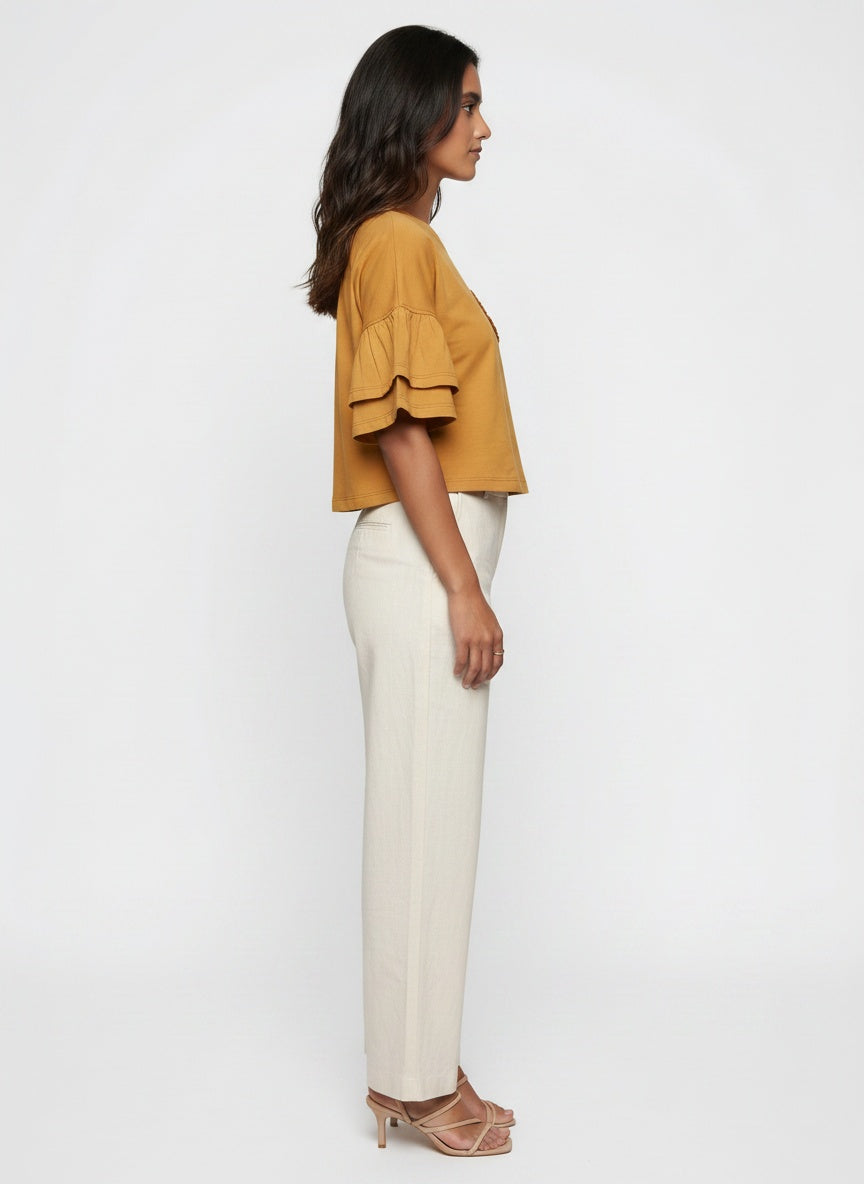 Briar Tee | Mustard Rosette Corsage