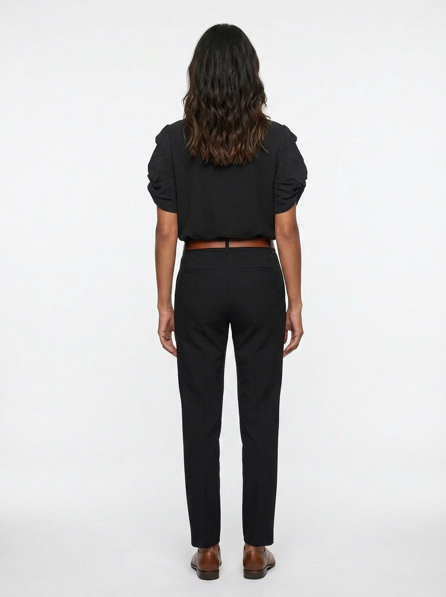 Nyx Blouse | Black Pleated Twist Sleeve