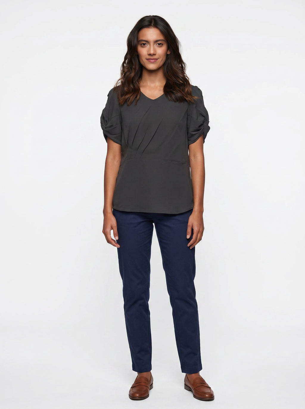 Nyx Blouse | Black Pleated Twist Sleeve
